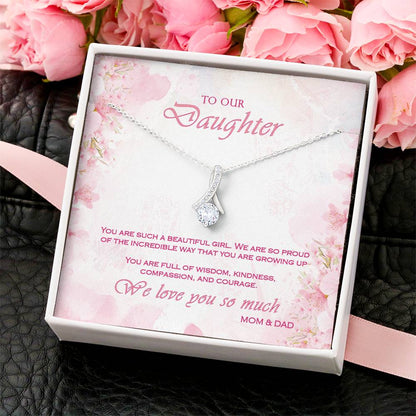Alluring Beauty Necklace To Your Daughter – From Mom & Dad With Love – Jewelry Gift B2d2t2 Alluring Beauty Necklace