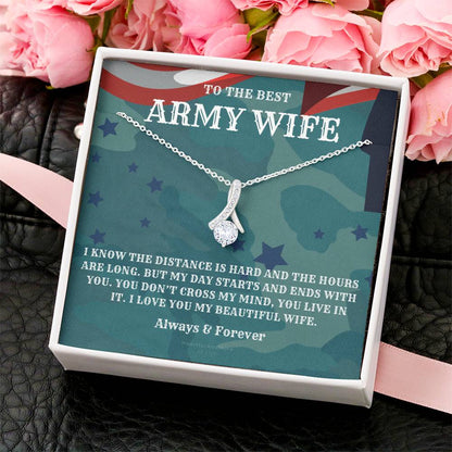 Army Wife Gift Military Gift Wife To The Best Army Wife In The World Army Jewelry Deployment Necklace Deployment Gift Gift For Army Wife Alluring Beauty Necklace