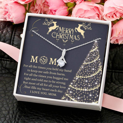 Christmas Gift To Mom - For All The Times You Held My Hand To Keep Me Safe Alluring Beauty Necklace