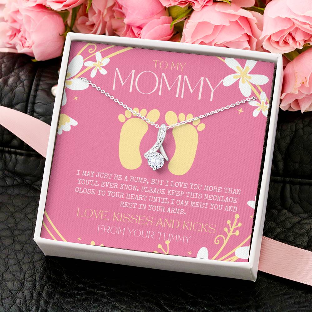 Baby Shower Gift New Mommy Necklace Pregnant Wife Gift To My Mommy I May Just Be A Bump But I Love You More Than You 2  Alluring Beauty Necklace