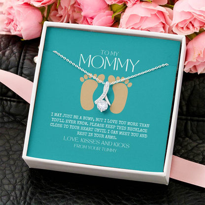 Baby Shower Gift New Mommy Necklace Pregnant Wife Gift To My Mommy I May Just Be A Bump But I Love You More 1  Alluring Beauty Necklace