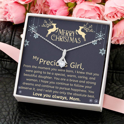 Christmas Gift To Daughter - I Knew That You Were Going To Be A Special Warm Caring And Beautiful Daughter. Alluring Beauty Necklace