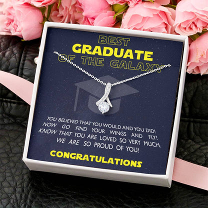 Best Graduate Of The Galaxy - Graduation Gift For Daughter Graduation Necklace Senior Class Congratulations Graduate Gift Alluring Beauty Necklace