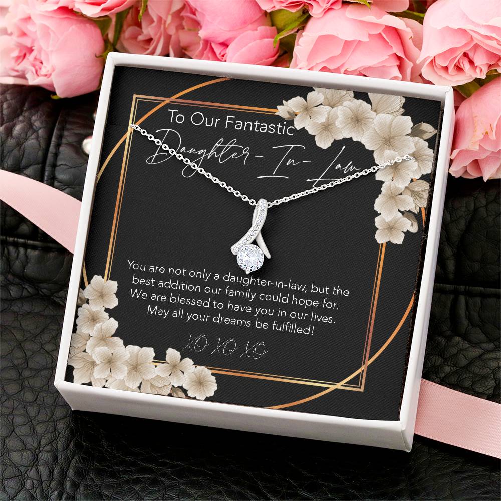 All About Beauty Necklace To My Daughter-In-Law My Daughter-In-Heart Bonus Daughter Gift Daughter-In-Law Necklace Daughter-In-Law Alluring Beauty Necklace