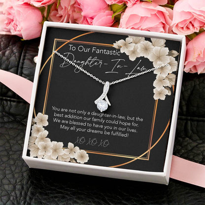 All About Beauty Necklace To My Daughter-In-Law My Daughter-In-Heart Bonus Daughter Gift Daughter-In-Law Necklace Daughter-In-Law Alluring Beauty Necklace