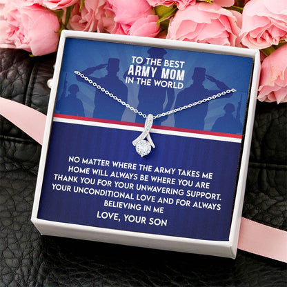 Best Army Mom Necklace - Army Mom Mother's Day Gift Alluring Beauty Necklace