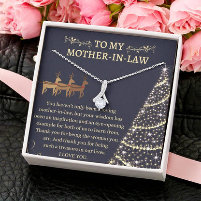 Christmas Gift To Mother-In-Law - Thank You For Being The Woman You Are. And Thank You For Being Such A Treasure In Our Lives. Alluring Beauty Necklace