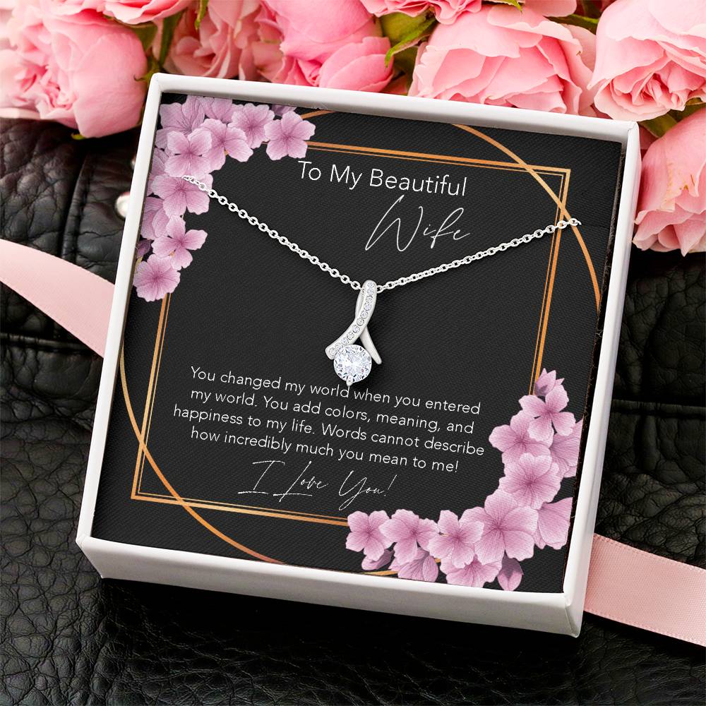 All About Beauty Necklace Wife Gift Birthday Gift For Wife To My Wife Wife Jewelry Anniversary Necklace Sentimental Alluring Beauty Necklace