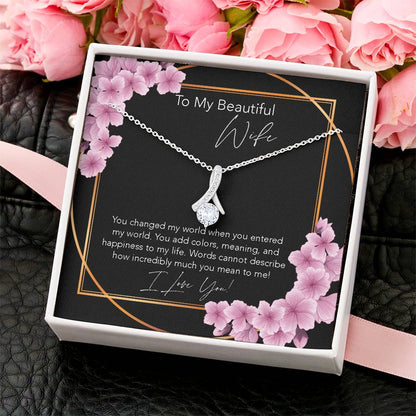 All About Beauty Necklace Wife Gift Birthday Gift For Wife To My Wife Wife Jewelry Anniversary Necklace Sentimental Alluring Beauty Necklace