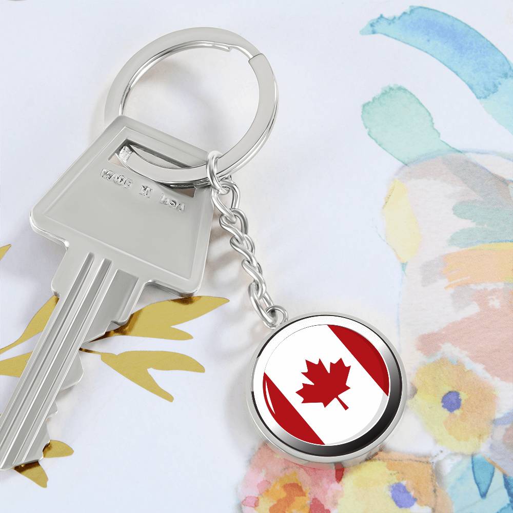 Canada Silver Keychain