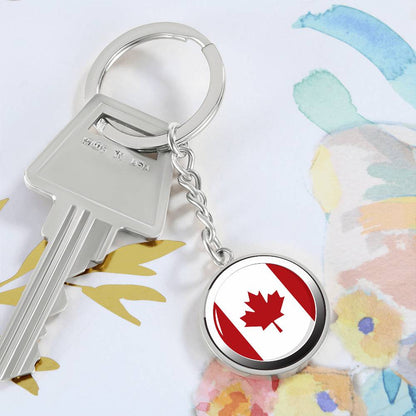 Canada Silver Keychain