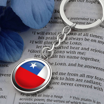 Chile Silver Keychain