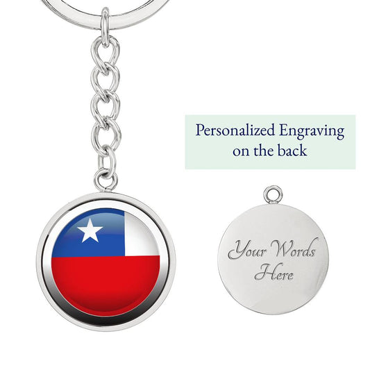 Chile Silver Keychain
