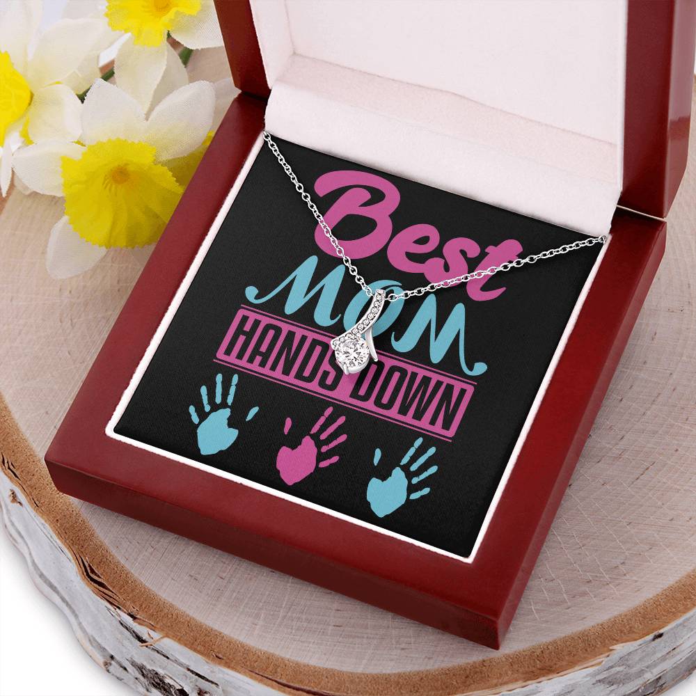 Best Mom Hands Down Beautiful Sparkly Pendant Alluring Gift Alluring Beauty Necklace