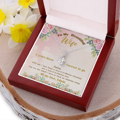 Customize Necklace Gift For Wife 5Th Wedding Anniversary Necklacefifth Anniversary Gift For Wife 5Th Wedding Anniversary Jewelry Alluring Beauty Necklace
