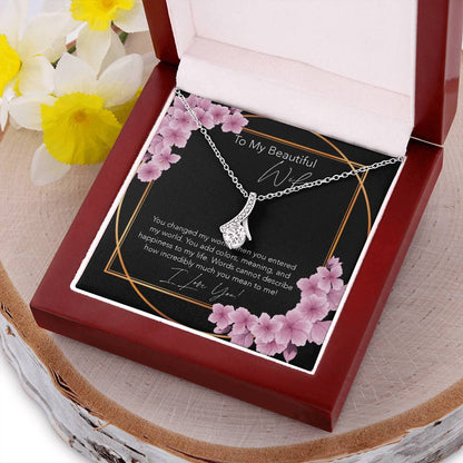 All About Beauty Necklace Wife Gift Birthday Gift For Wife To My Wife Wife Jewelry Anniversary Necklace Sentimental Alluring Beauty Necklace