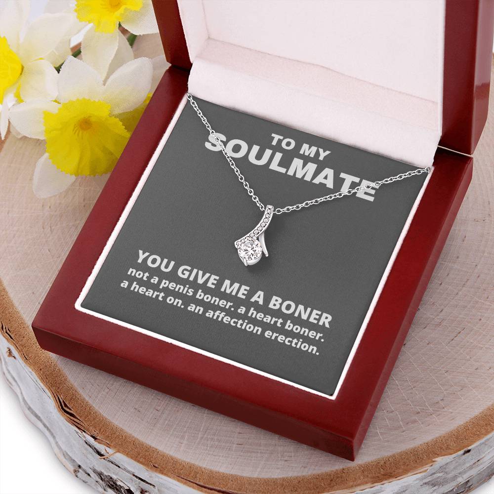 You Give Me A Boner Necklace - Funny Gag Gifts For My Soulmate - Funny Christmas Gifts - Gag Gift For Her Alluring Beauty Necklace