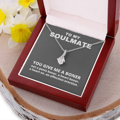 You Give Me A Boner Necklace - Funny Gag Gifts For My Soulmate - Funny Christmas Gifts - Gag Gift For Her Alluring Beauty Necklace