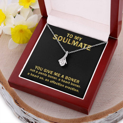 Funny gifts for soulmate You give me a boner Alluring Beauty Necklace