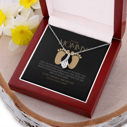 Baby Shower Gift New Mommy Necklace Pregnant Wife Gift To My Mommy I May Just Be A Bump Alluring Beauty Necklace