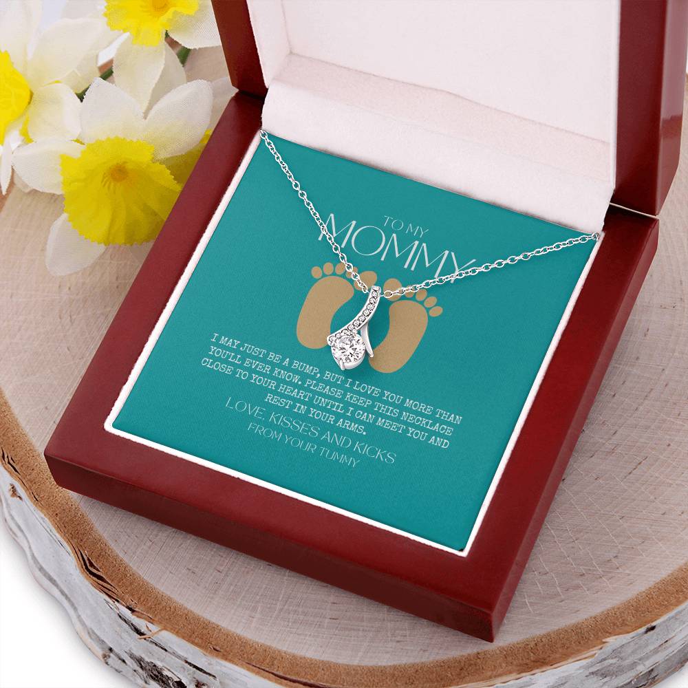 Baby Shower Gift New Mommy Necklace Pregnant Wife Gift To My Mommy I May Just Be A Bump But I Love You More 1  Alluring Beauty Necklace