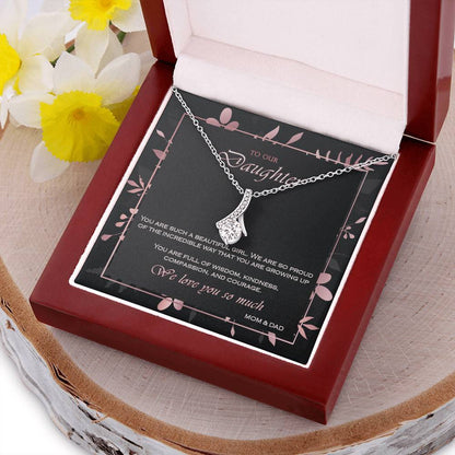 Alluring Beauty Necklace To Your Daughter – From Mom & Dad With Love – Jewelry Gift B2d1t2 Alluring Beauty Necklace