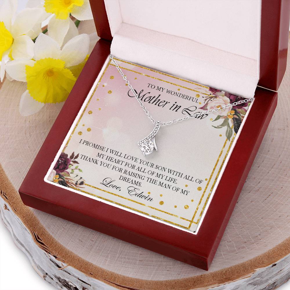 Customize Necklace Gift For Mother In Law From Bride Wedding Gift For Parent Thank You Gift Alluring Beauty Necklace