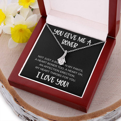 You Give Me A Boner Best seller Alluring Necklace Funny anniversary birthday gifts for soulmate Alluring Beauty Necklace