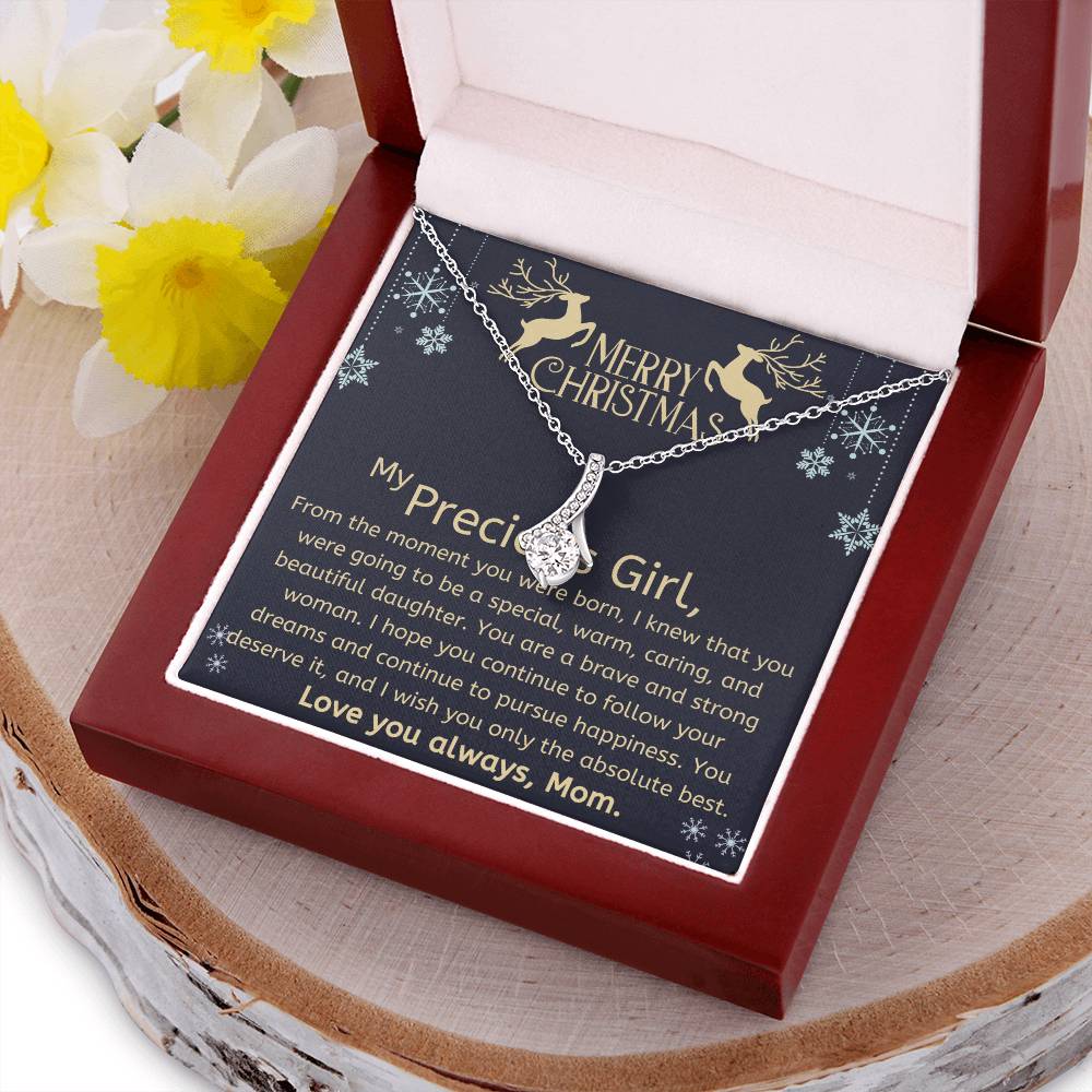 Christmas Gift To Daughter - I Knew That You Were Going To Be A Special Warm Caring And Beautiful Daughter. Alluring Beauty Necklace