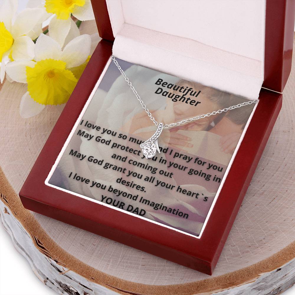An Alluring Beautiful Daughter High Quality Luxury Necklace From Dad To Daughter With Love. This Includes A Prayer For Your Daughter. Alluring Beauty Necklace