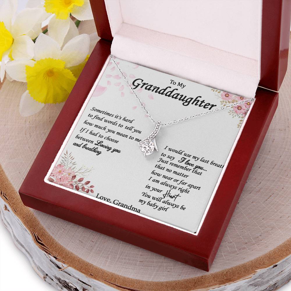 Alluring Necklace With Message Card For Granddaughter From Grandma Alluring Beauty Necklace