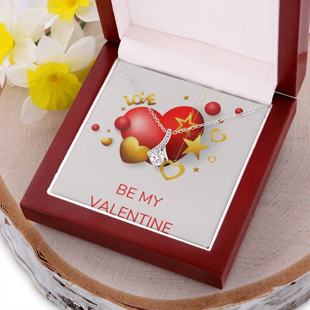 Beautiful Sparkly Pendant Be My Valentine Alluring Beauty Necklace