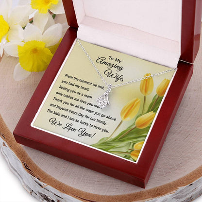 Amazing Wife - The Kids And I Are So Lucky - Yellow Tulips Allure Necklace Alluring Beauty Necklace