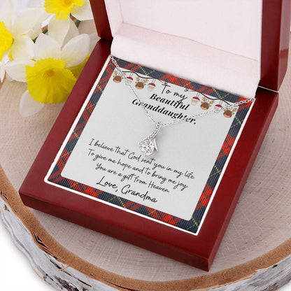 Christmas Gift To Granddaughter - I Believe That God Sent You In My Life. To Give Me Hope And To Bring Me Joy. Alluring Beauty Necklace