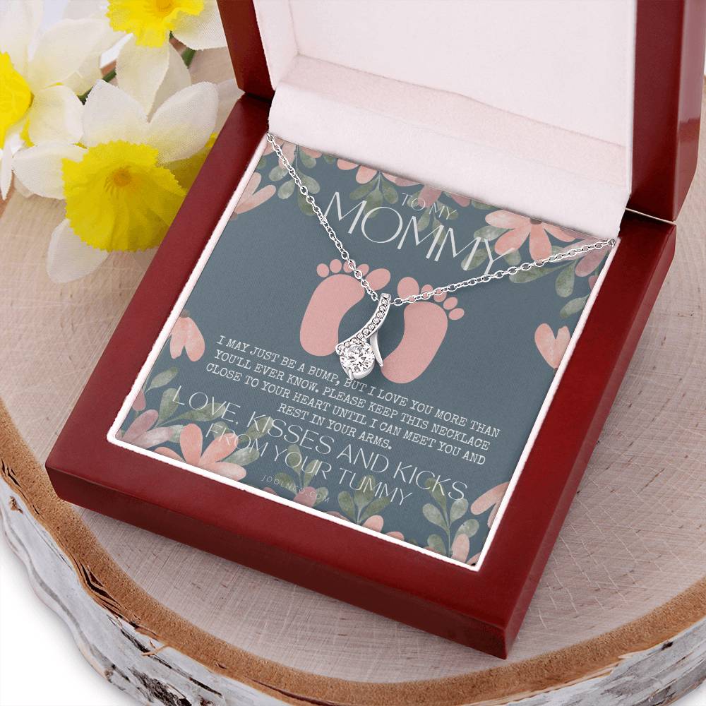 Baby Shower Gift New Mommy Necklace Pregnant Wife Gift To My Mommy I May Just Be A Bump But I Love You More Than You Ever Know Alluring Beauty Necklace
