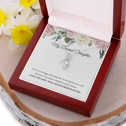 Beautiful And Blessed My Dearest Daughter Pendant Necklace Alluring Beauty Necklace