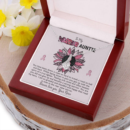 Aunt Breast Cancer Survivor Ribbon Necklace Gift Alluring Beauty Necklace