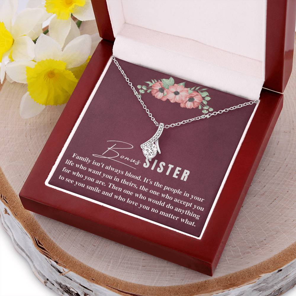 Bonus Sister Gift Necklace Sister-In-Law Gift Jewelry For Sister In Law Step Sister Alluring Beauty Necklace