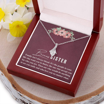 Bonus Sister Gift Necklace Sister-In-Law Gift Jewelry For Sister In Law Step Sister Alluring Beauty Necklace