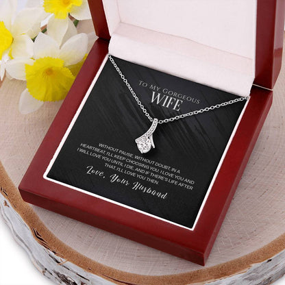Amazing Valentines Day Gift Idea For Your Wife. Beautiful Necklace With Love Quote. Alluring Beauty Necklace
