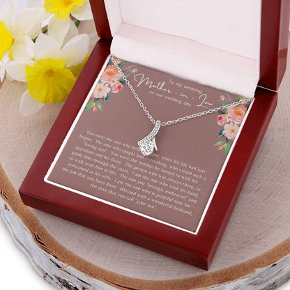 Amazing Mother In Law Wedding Day Necklace Gift Set W Message Card And Jewelry Box Alluring Beauty Necklace