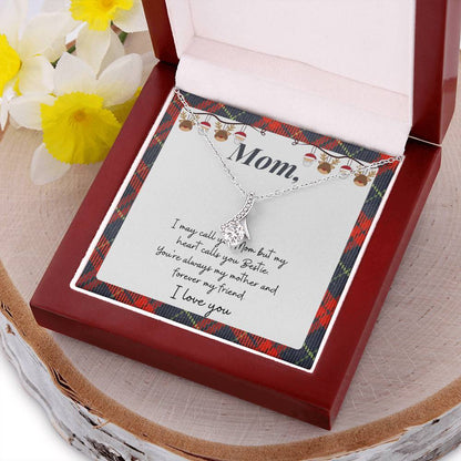 Christmas Gift To Mom - I May Call You Mom But My Heart Calls You Bestie Alluring Beauty Necklace