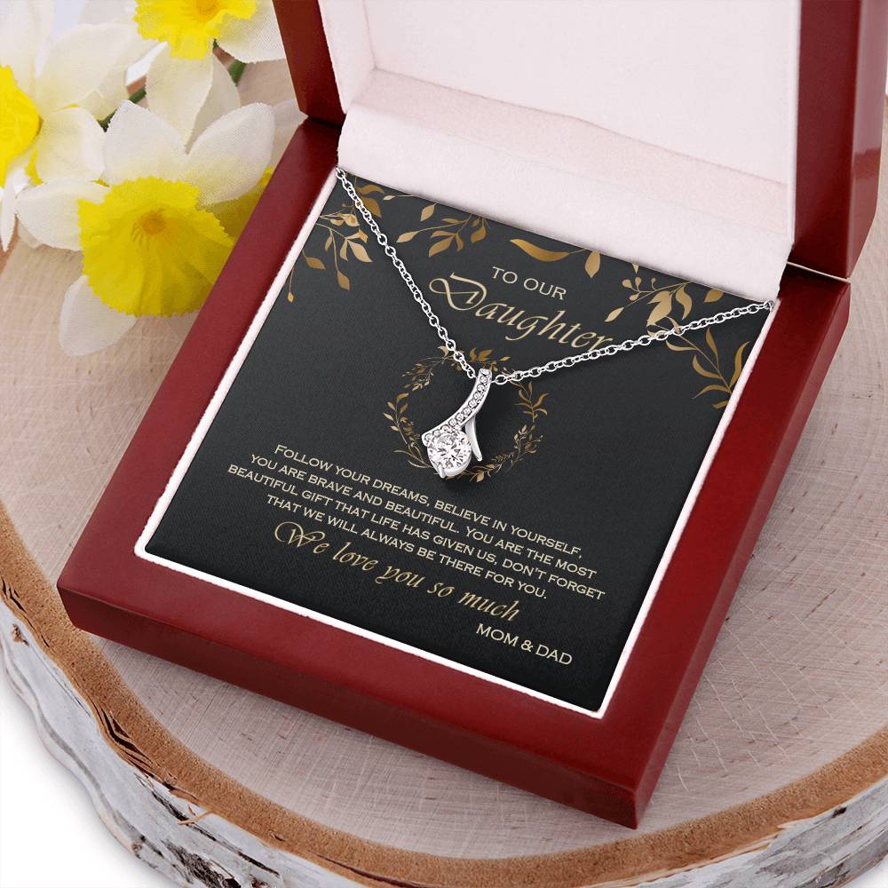 Alluring Beauty Necklace To Your Daughter – From Mom & Dad With Love – Jewelry Gift B2d4t3 Alluring Beauty Necklace