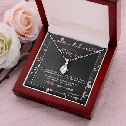 Alluring Beauty Necklace To Your Daughter – From Mom & Dad With Love – Jewelry Gift B2d1t2 Alluring Beauty Necklace