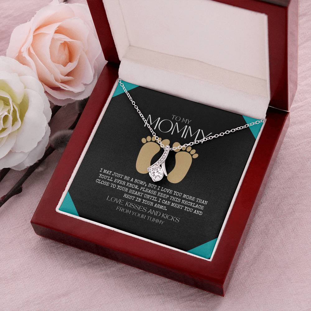 Baby Shower Gift New Mommy Necklace Pregnant Wife Gift To My Mommy I May Just Be A Bump But I Love You More Than You 1  Alluring Beauty Necklace