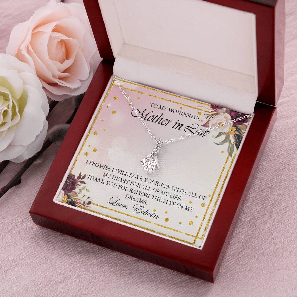 Customize Necklace Gift For Mother In Law From Bride Wedding Gift For Parent Thank You Gift Alluring Beauty Necklace