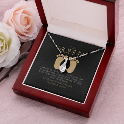 Baby Shower Gift New Mommy Necklace Pregnant Wife Gift To My Mommy I May Just Be A Bump Alluring Beauty Necklace