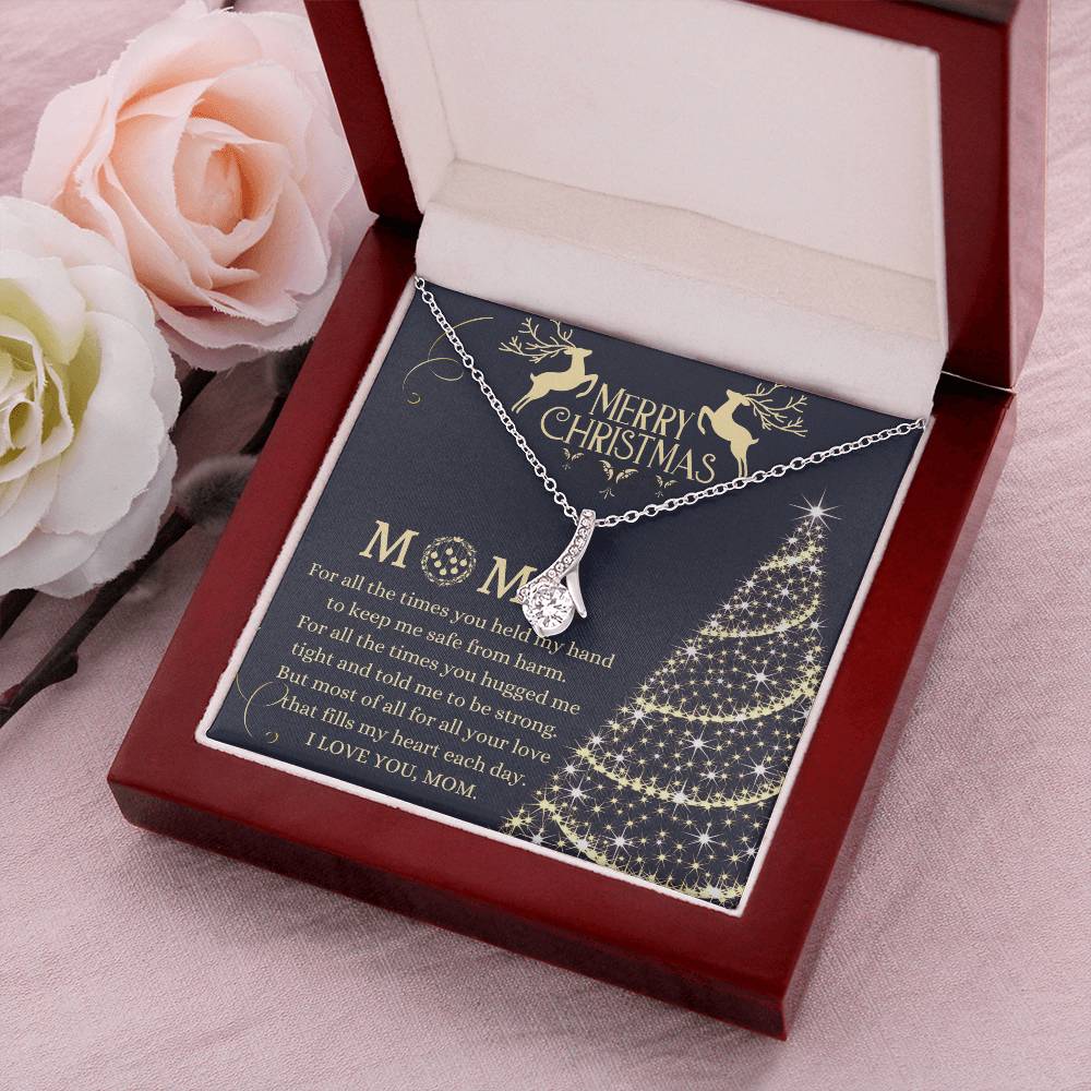 Christmas Gift To Mom - For All The Times You Held My Hand To Keep Me Safe Alluring Beauty Necklace