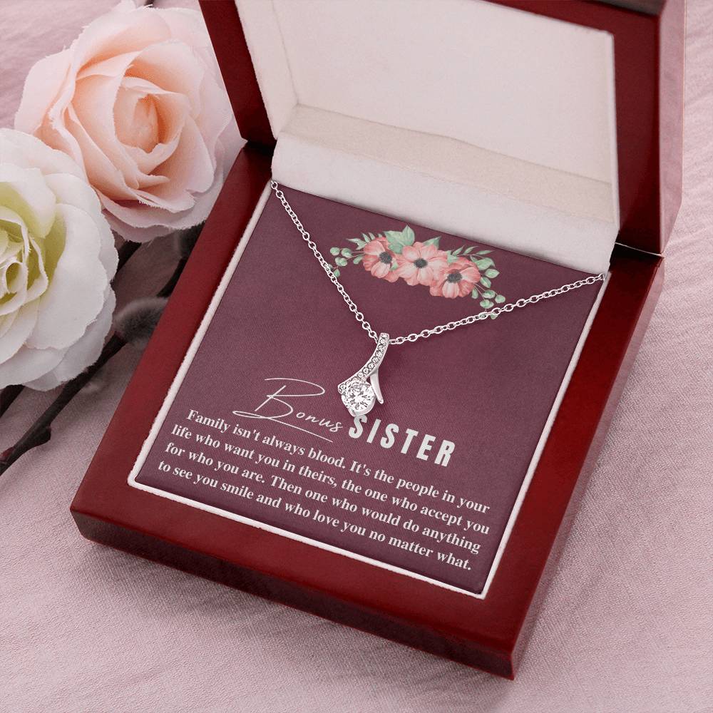 Bonus Sister Gift Necklace Sister-In-Law Gift Jewelry For Sister In Law Step Sister Alluring Beauty Necklace