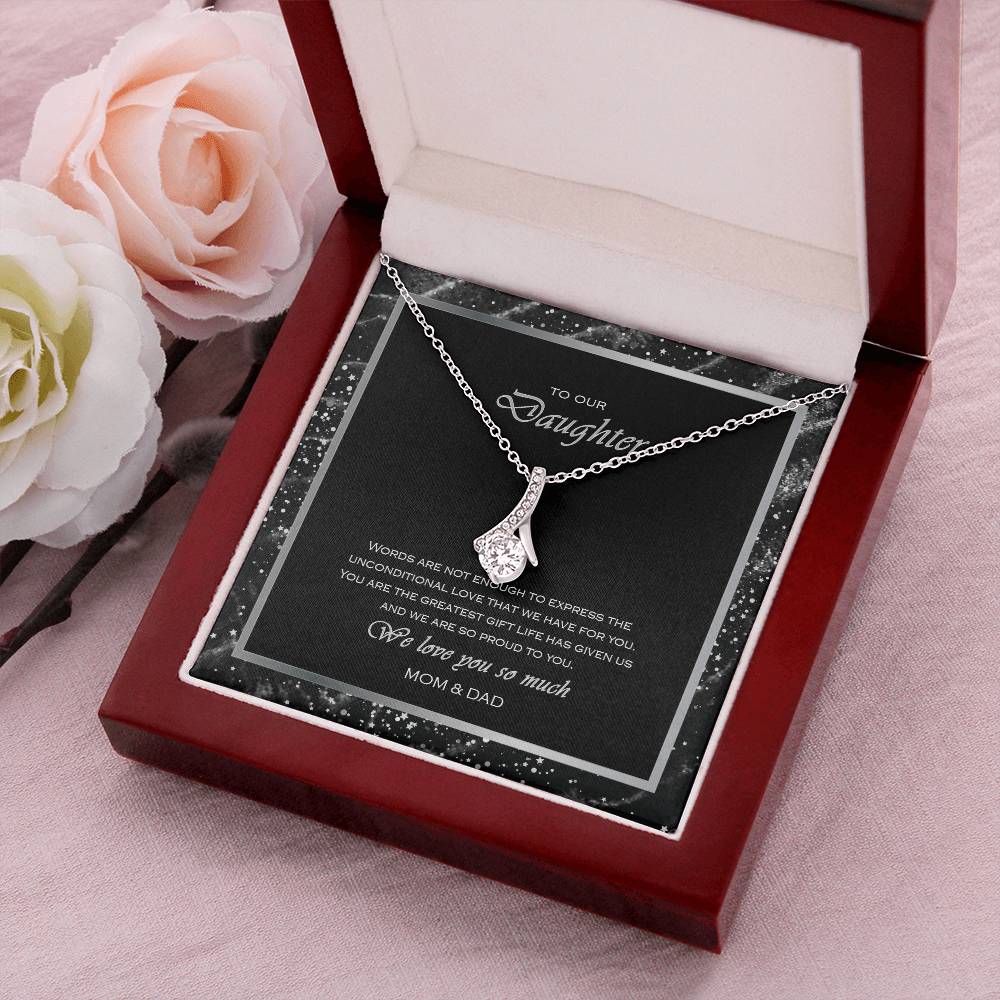 Alluring Beauty Necklace To Your Daughter – From Mom & Dad With Love – Jewelry Gift B2d9t4 Alluring Beauty Necklace
